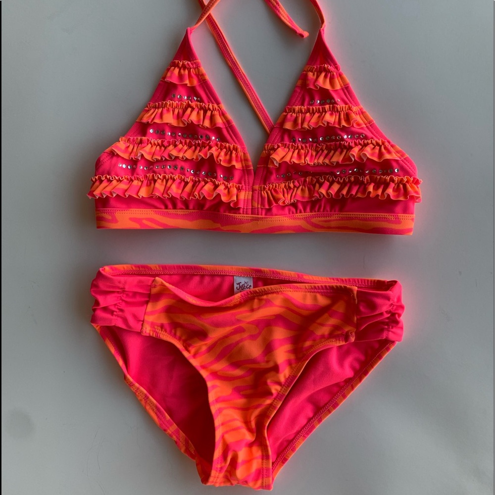 Bundle of 2 sets of Justice Swim suits size 12